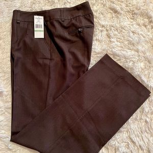 NWT Sharagano Stretch Chocolate Brown Dress Pants Size 8